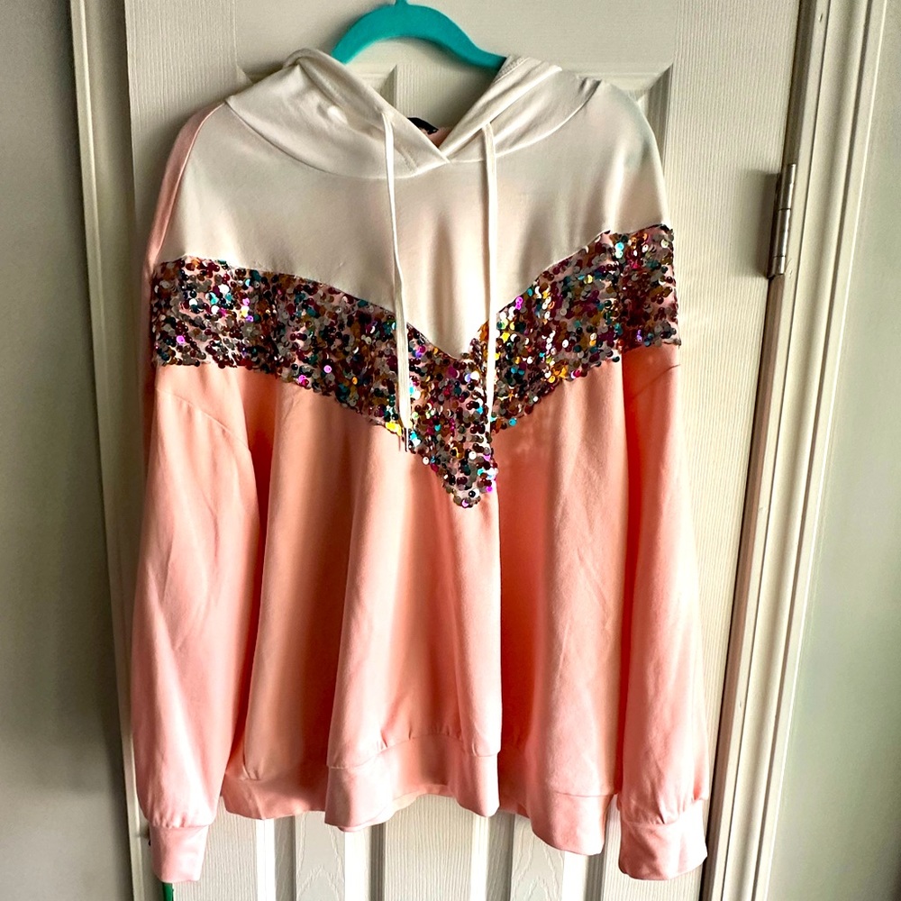 Pastel Pink Sequin Sweatshirt